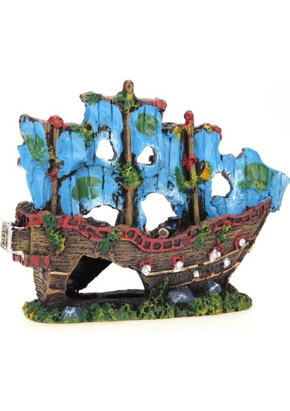 No.7 Tarzı Yapay Reçine Balık Mağarası Gizleme Tankı Süs Akvaryum Peyzaj Dekor Mini Ağaç Adam Modeli Tekne Evi Köprü Tankı Dekor Için (Yurt Dışından)
