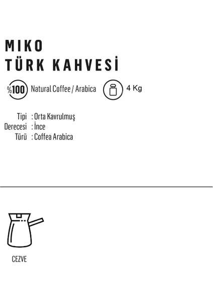 Öğütülmüş Türk Kahvesi 40 Paket 100 gr (4kg)