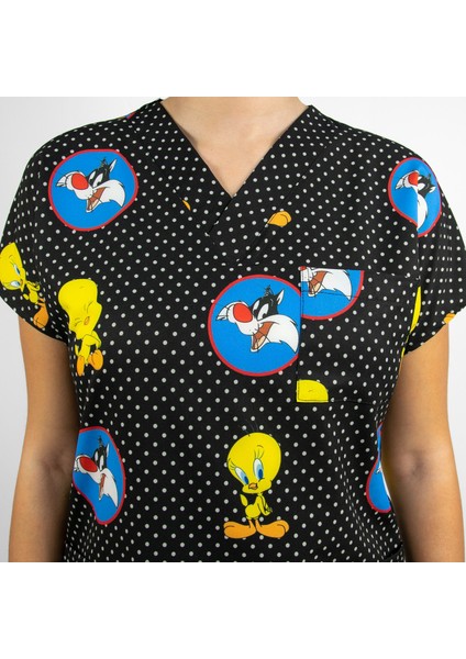 Tweety Desenli Likralı Üst Forma