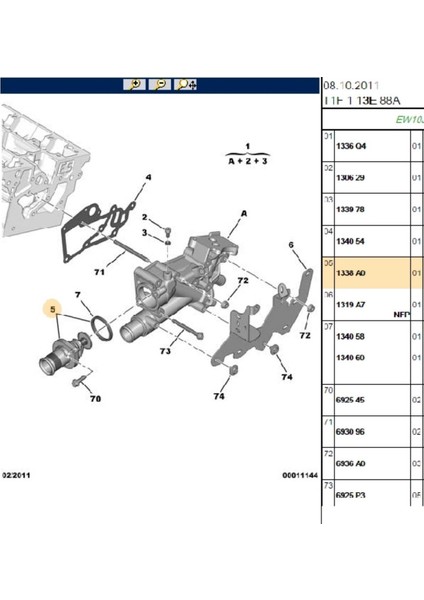 Termostat 206 307 308 406 407 (1338A0-820431)