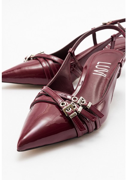 Woss Bordo Rugan Kemer Detaylı Kadın Topuklu Ayakkabı indirimleri