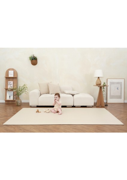 [Linen Beige] Su geçirmez Bebek Oyun Matı / Antialerjik Çocuk Halısı 200X140 1.2cm