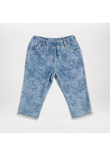 Beli Lastikli Yıkamalı Denim Pantolon