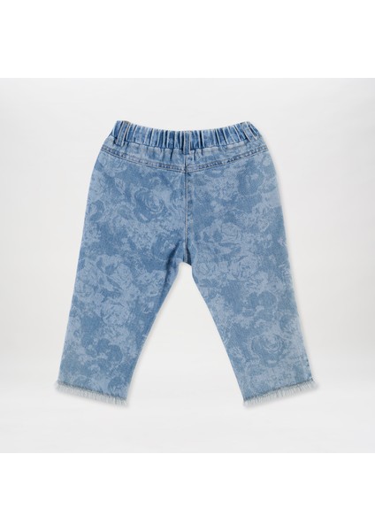 Beli Lastikli Yıkamalı Denim Pantolon