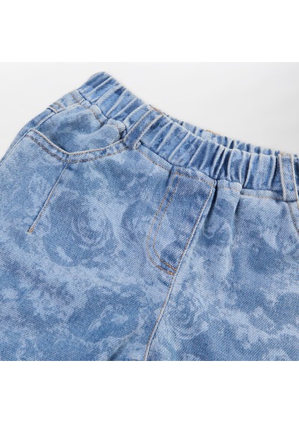 Beli Lastikli Yıkamalı Denim Pantolon