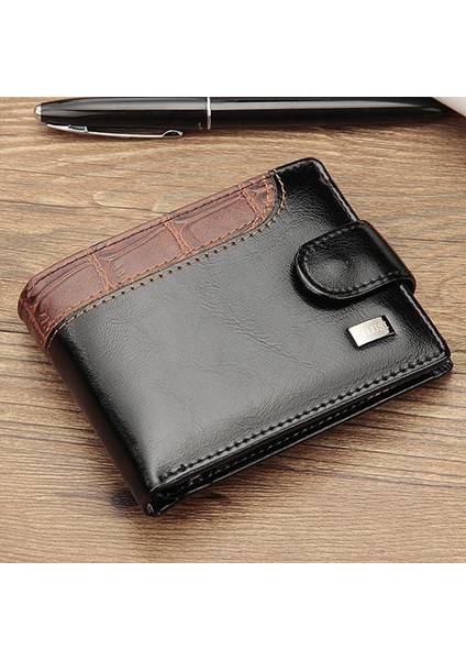 Baellerry Erkek Bifold Cüzdan Pu Deri Kart Pozisyonu Para Paketi Kısa Para Klipsi Moda Çanta (Yurt Dışından)