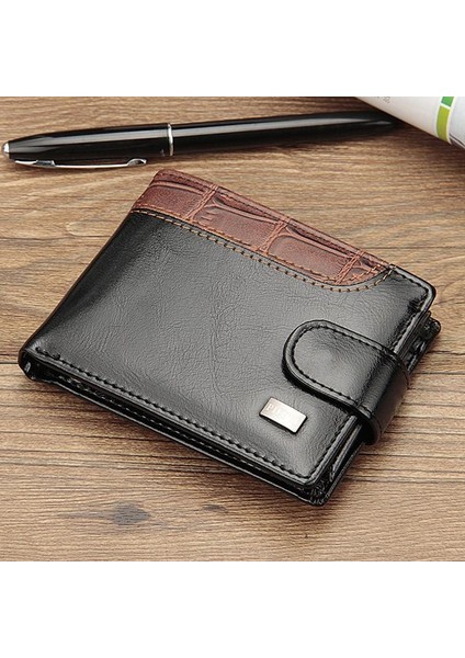 Baellerry Erkek Bifold Cüzdan Pu Deri Kart Pozisyonu Para Paketi Kısa Para Klipsi Moda Çanta (Yurt Dışından)