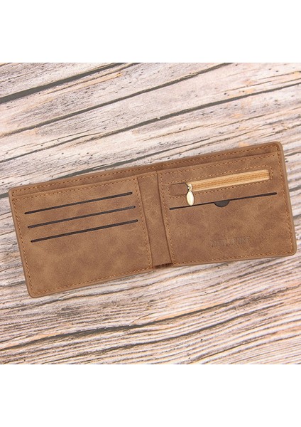 Erkekler Moda Ince Cüzdan Pu Mini Para Çanta Harfler Kabartma Para Çantaları Bifold Fermuar Kredi Kartı Kımlık Tutucu Erkek Bozuk Para Çantaları (Yurt Dışından) fırsatları