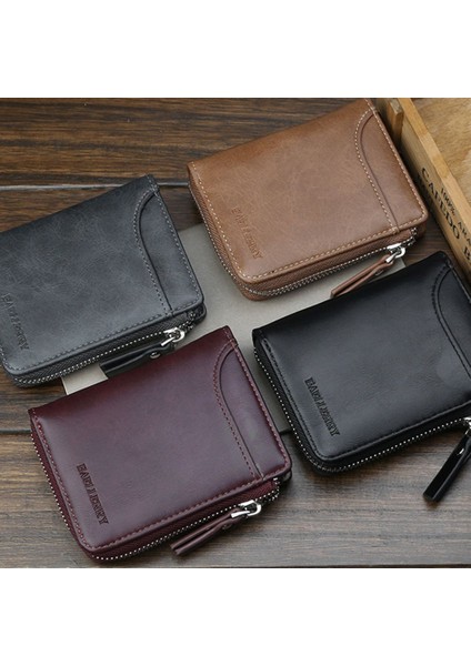 Baellerry Erkek Vintage Moda Lüks Pu Deri Tutucu Cüzdan (Yurt Dışından)