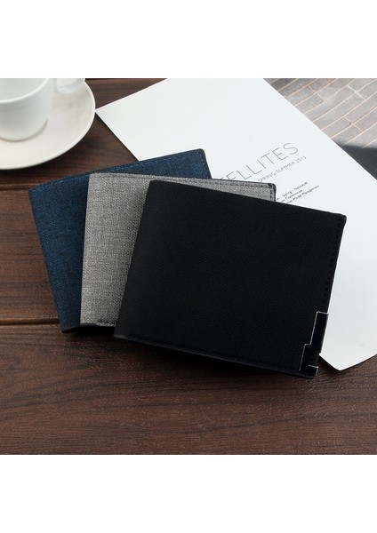 Erkek Cüzdanı Bozuk Para Cüzdanı Kısa Ince Erkek Cüzdanı Cüzdan Kredi Kartı Ikiye Katlanmış Kanvas Cüzdan Günlük Kart Sahibinin Küçük Metal Tokası (Yurt Dışından) fiyatları