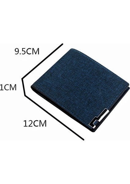 Erkek Cüzdanı Bozuk Para Cüzdanı Kısa Ince Erkek Cüzdanı Cüzdan Kredi Kartı Ikiye Katlanmış Kanvas Cüzdan Günlük Kart Sahibinin Küçük Metal Tokası (Yurt Dışından) fırsatları