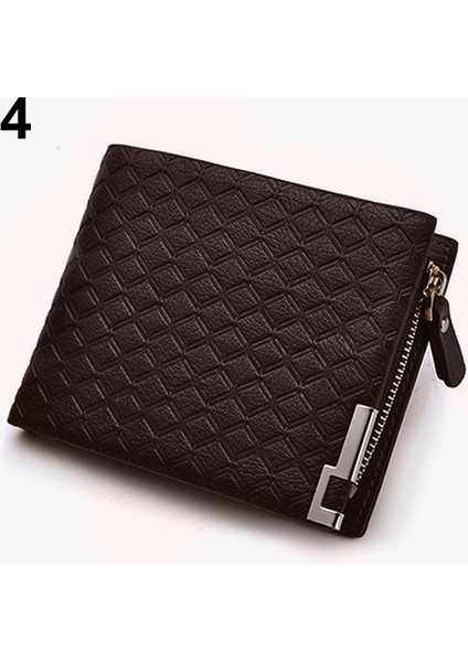 Erkek Suni Deri Zip Bifold Cüzdan Para Klipsli Kart Tutucu Cep Debriyaj Çanta (Yurt Dışından)