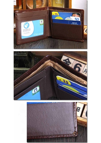 1 Adet Erkekler Iş Bifold Cüzdan Erkek Pu Deri Kredi Kımlık Kartı Tutucu Kılıf Katı Çanta Cepler Çanta Lüks Para (Yurt Dışından) fırsatları