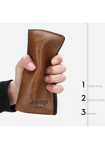 Erkek Cüzdan Düz Renk Retro Ol Uzun Debriyaj Çanta Pu Deri Kartvizitlik Bozuk Para Cüzdanı Para Klip Jeep Mektup (Yurt Dışından) indirimleri