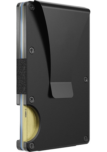 Dropshipping Alüminyum Kredi Kartı Tutucu Erkekler Için Cüzdan Yeni Minimalist Rfid Engelleme Ince Anti Korumalı Metal Kart Sahibi Klip (Yurt Dışından)