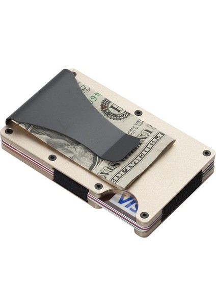 Dropshipping Alüminyum Kredi Kartı Tutucu Erkekler Için Cüzdan Yeni Minimalist Rfid Engelleme Ince Anti Korumalı Metal Kart Sahibi Klip (Yurt Dışından)
