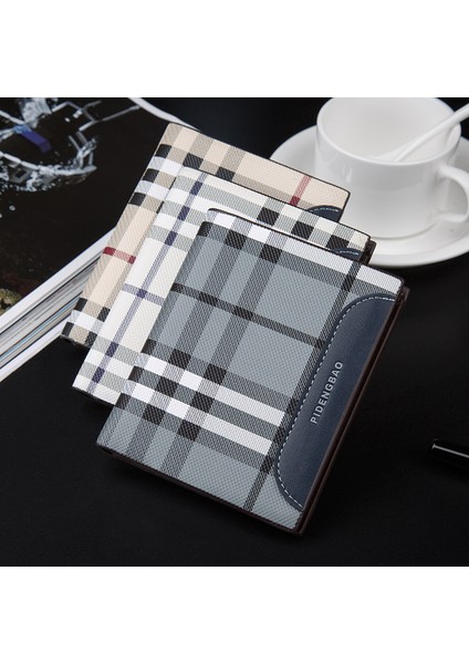 2017 Pidengbao Yeni Cüzdan Erkek Yatay Stil Cüzdan Kore Versiyonu Ekose Moda Kart Çantası Adına Fabrika Noktası (Yurt Dışından)