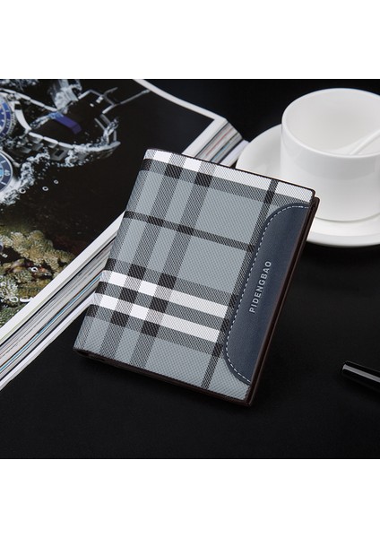 2017 Pidengbao Yeni Cüzdan Erkek Yatay Stil Cüzdan Kore Versiyonu Ekose Moda Kart Çantası Adına Fabrika Noktası (Yurt Dışından) modelleri