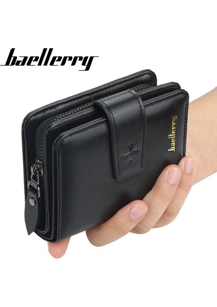 Baellerry Erkekler Küçük Cüzdan Çok Fonksiyonlu Fermuar Toka Bozuk Para Cüzdanı Çoklu Kart Paketi Yumuşak Deri Cüzdan Carteira Masculina (Yurt Dışından) modelleri