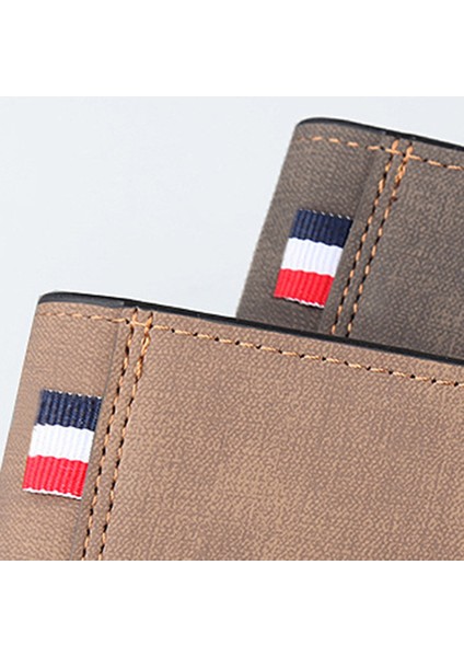 Erkekler Rahat Çok Yuvalı Üçe Katlanmış Kısa Cüzdan Kredi Kartı Fermuarlı Çanta Tutucu (Yurt Dışından) fırsatları