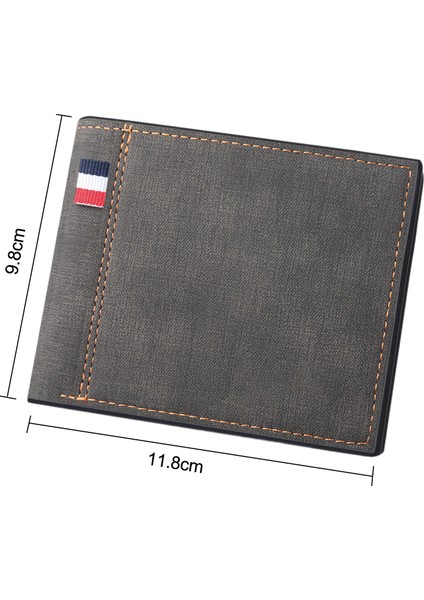 Erkekler Rahat Çok Yuvalı Üçe Katlanmış Kısa Cüzdan Kredi Kartı Fermuarlı Çanta Tutucu (Yurt Dışından) indirimleri