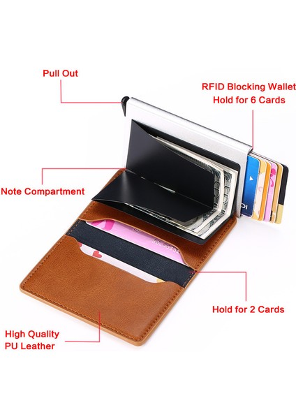 2021 Akıllı Cüzdan Iş Kart Tutucu Rfid Engelleme Cüzdan Alüminyum Metal Kredi Mini Kart Cüzdan Dropshipping Erkek Kadın (Yurt Dışından) fiyatları