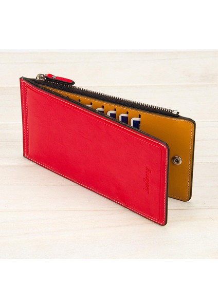 1 Adet Deri Cüzdan Kadın Uzun Kart Tutucu Bayanlar Debriyaj Çanta Kadın Cüzdan Fermuarlı Para Çantası Para Cep Para Çantası (Yurt Dışından) fiyatları