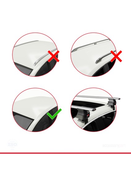 Ds Automobiles Ds 7 Crossback 2017 ve Sonrası ile Uyumlu Ace-4 Ara Atkı Tavan Barı Gri modelleri