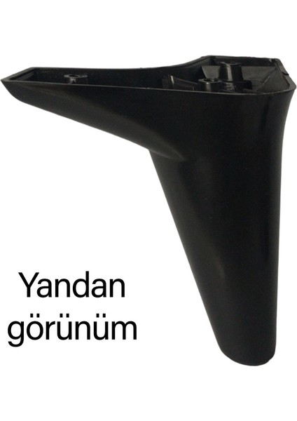 8 Adet Zelve 12 cm Siyah Lüx Mobilya Kanepe Sehpa Ünite Koltuk Ayağı Baza Ayak