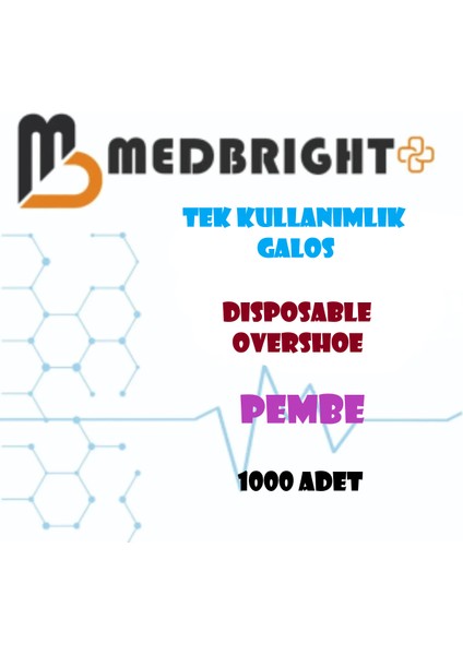 Med Bright Tek Kullanımlık 1000 Adet Pembe Galoş