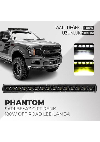 Phantom Sarı-Beyaz LED Bar Projektör Lamba