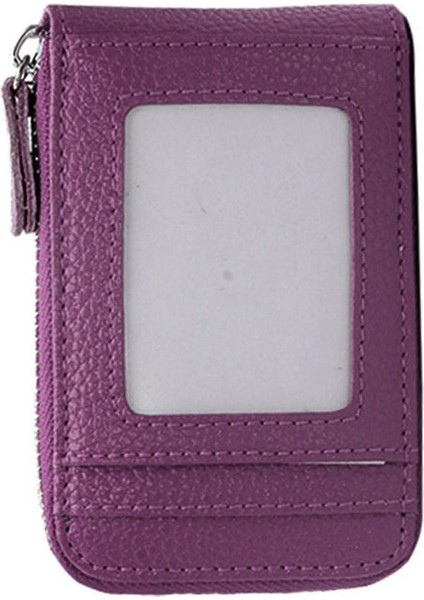 Moda Kadın Erkek Çanta Fermuar Pu Deri Kart Nakit Para Cüzdan Çanta Tutucu (Yurt Dışından)