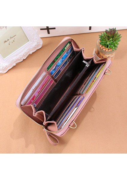 Kore Moda Kadın Crossbody Cüzdan Omuz Askısı ile Uzun Kadın Büyük Kapasiteli Debriyaj Çanta Para Çantası Bayan Bozuk Para Cüzdanı (Yurt Dışından) indirimleri