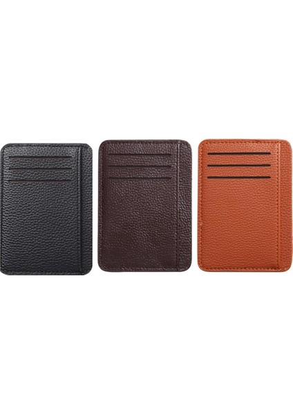 Rahat Bayanlar Kart Durumda Retro Erkekler Litchee Desen Düz Renk Mini Bozuk Para Cüzdanı Mini Pu Çanta Çanta Küçük Cüzdan Para Cebi (Yurt Dışından)