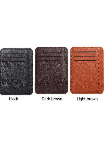 Rahat Bayanlar Kart Durumda Retro Erkekler Litchee Desen Düz Renk Mini Bozuk Para Cüzdanı Mini Pu Çanta Çanta Küçük Cüzdan Para Cebi (Yurt Dışından)