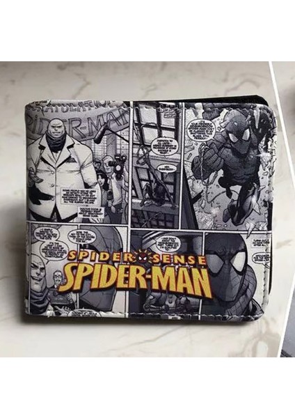 Marvel Örümcek Adam Karikatür Küçük Cüzdan Çanta Pu Deri Erkek Bozuk Para Cüzdanı Anime Katlanır Cüzdan Kadın Taşınabilir Kart Tutucu Cüzdan (Yurt Dışından)