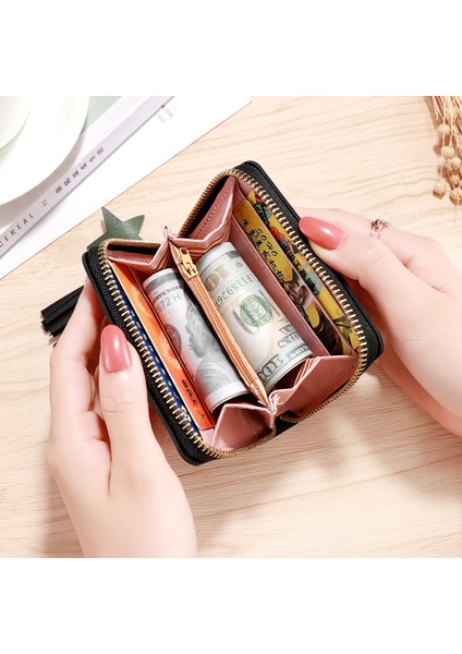 Geestock Kadın Püskül Cüzdan Kısa Kadın Bozuk Para Cüzdanı Sevimli Cüzdan Kadın Kart Tutucu Küçük Cüzdan Kadın Mini Manşonlar (Yurt Dışından) fiyatları