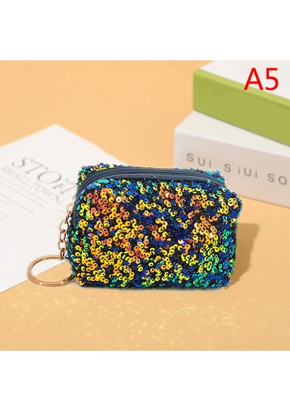 Kadın Çantası Yansıtıcı Payetli Para Cüzdanı Fermuarlı Çanta Fermuarlı Mini Kılıf Kılıfı (Yurt Dışından)