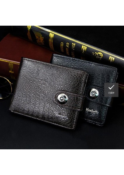 Pu Erkek Cüzdan Retro Dokuma Desen Deri Erkek Kısa Cüzdan Çoklu Kartlı Cüzdan Lüks Cüzdan Fermuarlı Moda Çanta Erkekler Için (Yurt Dışından)