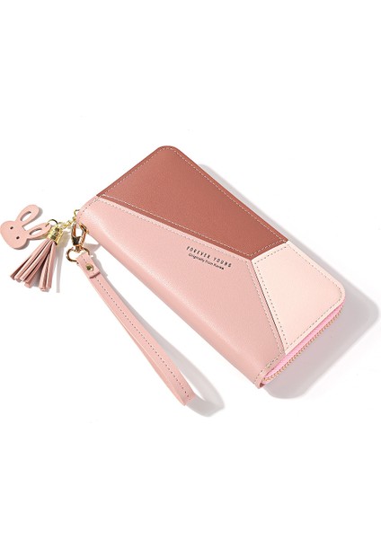 Geometrik Cüzdan Kadın Lüks Marka Deri Fermuar Bozuk Para Çantaları Püskül Tasarım Uzun Cüzdan Kadın Para Kredi Kartı Tutucu Debriyaj (Yurt Dışından)