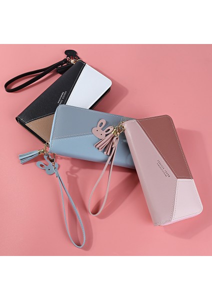 Geometrik Cüzdan Kadın Lüks Marka Deri Fermuar Bozuk Para Çantaları Püskül Tasarım Uzun Cüzdan Kadın Para Kredi Kartı Tutucu Debriyaj (Yurt Dışından) fiyatları