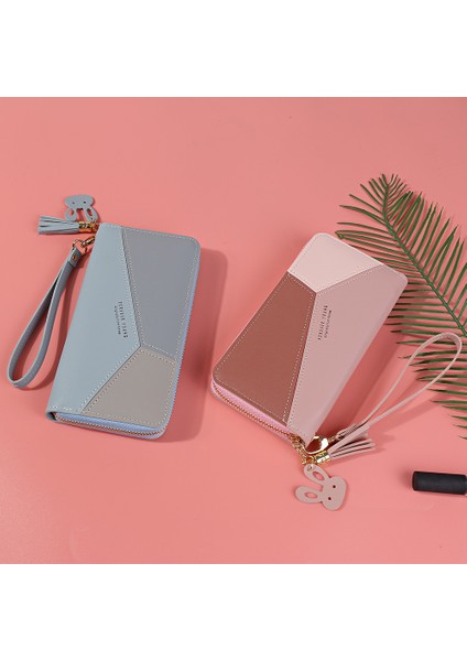 Geometrik Cüzdan Kadın Lüks Marka Deri Fermuar Bozuk Para Çantaları Püskül Tasarım Uzun Cüzdan Kadın Para Kredi Kartı Tutucu Debriyaj (Yurt Dışından) modelleri