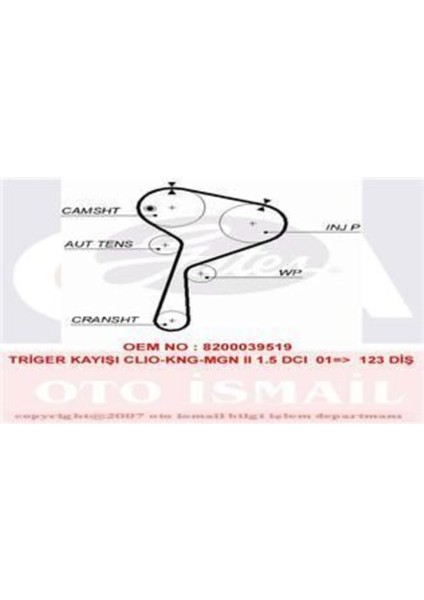 5578XS Trıger Eksantrık Kayısı Clıo Iı Kangoo Megane Iı 1.5 Dcı 123X270