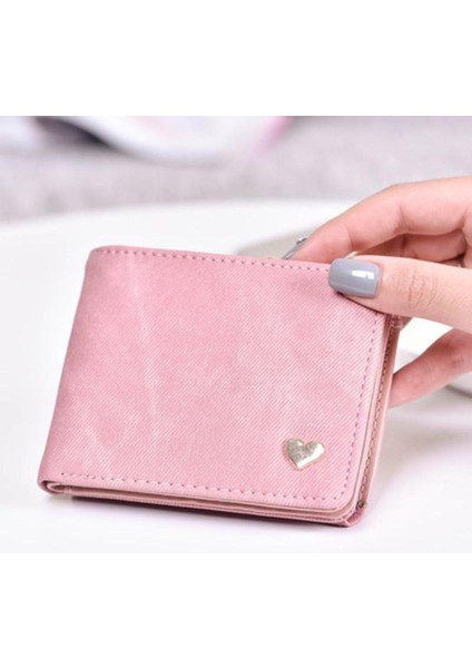 Kadın Küçük Debriyaj Cüzdan Çok Fonksiyonlu Değişim Çantalar Kalp Dekorasyon Büyük Kapasiteli Cüzdan Sevimli Kart Tutucu Para Çantası (Yurt Dışından)
