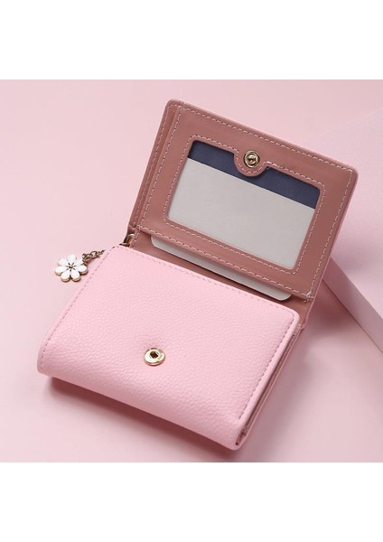 Moda Kadın Cüzdan Kısa Bayanlar Küçük Kart Tutucu Baskı Kızlar Püskül Iki Kat Kadın Bozuk Para Cüzdanı Kadın Çile Mini Debriyaj Pembe (Yurt Dışından) modelleri