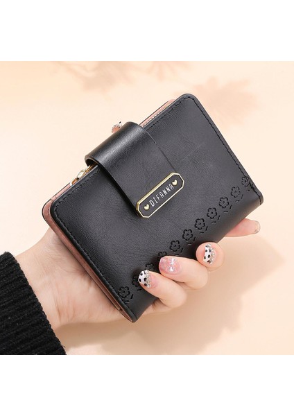Moda Mini Kadın Küçük Cüzdan Küçük Taze Öğrenci Cüzdan Debriyaj Fermuar Sevimli Bozuk Para Cüzdanı Kadın Pu Deri 2 Katlı Kart Sahibinin (Yurt Dışından)