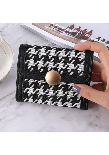 Kore Moda Küçük Cüzdan Kadın Kısa Paragraf Yeni Balıksırtı Çoklu Kart Cüzdan Vahşi Öğrenci Bozuk Para Cüzdanı Kart Paketi Kadın (Yurt Dışından)