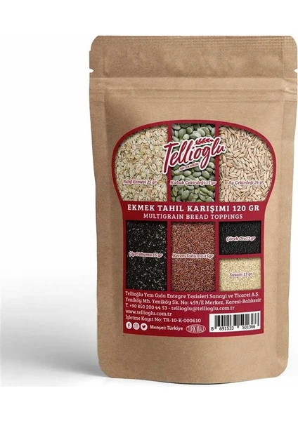 Tellioğlu Değirmen Ekmek Tahıl Karışımı 120 gr