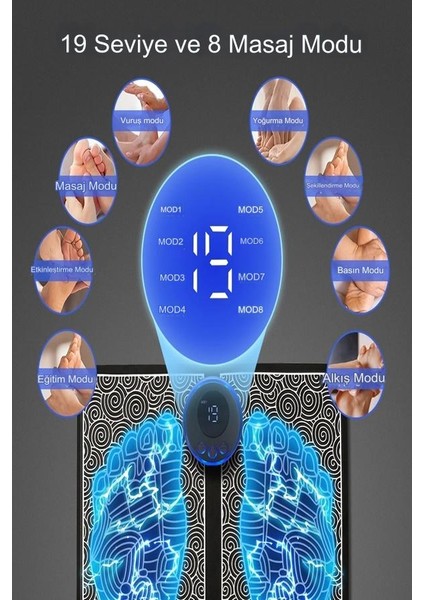 Masaj Seti Ayak ve Tüm Vücut Bir Arada Ikili Set Ems Tens Kas Masaj Elektronik