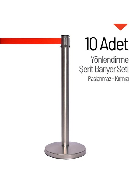 Yönlendirme Şerit Bariyer 10 Adet İndirimli Set - Paslanmaz
